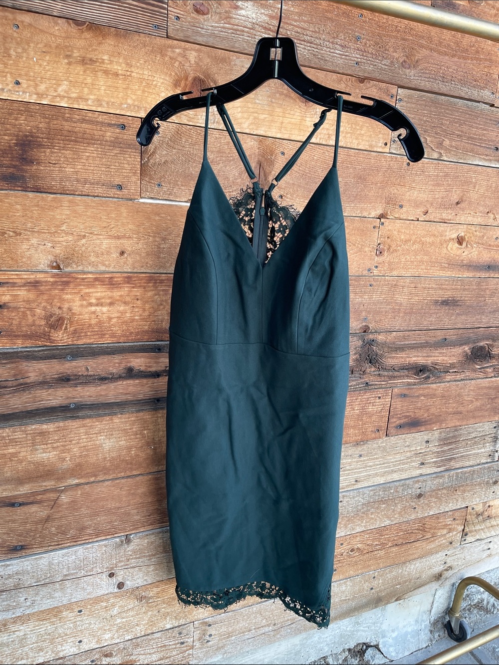 Lulu’s Emerald Green Lace Back Bodycon Cocktail Dress Women’s Medium - Picture 2 of 6